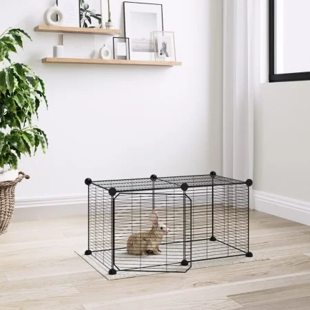 8-panel pet cage with black steel door 35x35cm by vidaXL, Cages and habitats for small animals - Ref: Foro24-3114053, Price: ...