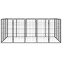 Hundekäfig 16 Paneele aus schwarz pulverbeschichtetem Stahl 50x100 cm von vidaXL, Hundehütten und Zäune - Ref: Foro24-3115960...