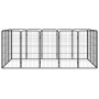 Hundekäfig 16 Paneele aus schwarz pulverbeschichtetem Stahl 50x100 cm von vidaXL, Hundehütten und Zäune - Ref: Foro24-3115960...