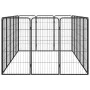 Hundekäfig 16 Paneele aus schwarz pulverbeschichtetem Stahl 50x100 cm von vidaXL, Hundehütten und Zäune - Ref: Foro24-3115960...
