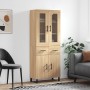 Aparador alto madera contrachapada color roble 69,5x34x180 cm