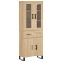 Aparador alto madera contrachapada color roble 69,5x34x180 cm