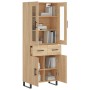 Aparador alto madera contrachapada color roble 69,5x34x180 cm