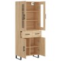 Aparador alto madera contrachapada color roble 69,5x34x180 cm