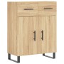 Aparador alto madera contrachapada color roble 69,5x34x180 cm