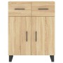 Aparador alto madera contrachapada color roble 69,5x34x180 cm