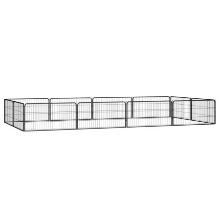 Jaula perros 12 paneles acero recubierto polvo negro 100x50 cm by vidaXL, Dog kennels and fences - Ref: Foro24-3115968, Price...