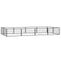 Hundekäfig 12 Paneele aus pulverbeschichtetem schwarzem Stahl 100x50 cm von vidaXL, Hundehütten und Zäune - Ref: Foro24-31159...