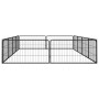 Hundekäfig 12 Paneele aus pulverbeschichtetem schwarzem Stahl 100x50 cm von vidaXL, Hundehütten und Zäune - Ref: Foro24-31159...