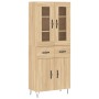 Aparador alto madera contrachapada color roble 69,5x34x180 cm