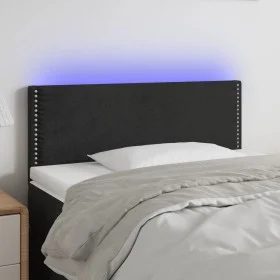 Kopfteil aus schwarzem Samt mit LED 90x5x78/88 cm von vidaXL, Kopf- und Fußteile - Ref: Foro24-3121510, Preis: 38,61 €, Rabat...