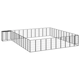 Jaula perros 46 paneles acero recubierto polvo negro 50x100 cm de vidaXL, Casetas y cercados para perros - Ref: Foro24-311595...