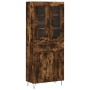 Aparador alto madera contrachapada roble ahumado 69,5x34x180 cm