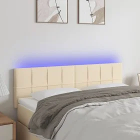 Kopfteil aus cremefarbenem Stoff mit LED 144x5x78/88 cm von vidaXL, Kopf- und Fußteile - Ref: Foro24-3121615, Preis: 55,20 €,...