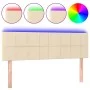 Cream fabric headboard with LED 144x5x78/88 cm by vidaXL, Headboards and footboards - Ref: Foro24-3121615, Price: 55,20 €, Di...