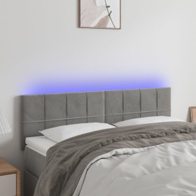 Cabecero con LED de terciopelo gris claro 144x5x78/88 cm de vidaXL, Cabeceros y pies de cama - Ref: Foro24-3121660, Precio: 5...