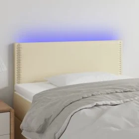 Headboard with LED cream synthetic leather 100x5x78/88 cm by vidaXL, Headboards and footboards - Ref: Foro24-3121558, Price: ...