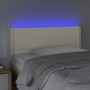 Kopfteil mit LED-Creme-Kunstleder 100x5x78/88 cm von vidaXL, Kopf- und Fußteile - Ref: Foro24-3121558, Preis: 38,37 €, Rabatt: %