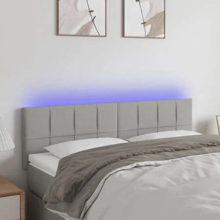 Light gray fabric headboard with LED 144x5x78/88 cm by vidaXL, Headboards and footboards - Ref: Foro24-3121610, Price: 64,29 ...