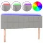 Light gray fabric headboard with LED 144x5x78/88 cm by vidaXL, Headboards and footboards - Ref: Foro24-3121610, Price: 64,29 ...
