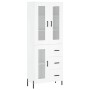 Aparador alto madera contrachapada blanco 69,5x34x180 cm