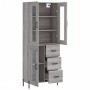 Aparador alto madera contrachapada gris sonoma 69,5x34x180 cm