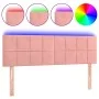 Pink velvet headboard with LED 144x5x78/88 cm by vidaXL, Headboards and footboards - Ref: Foro24-3121665, Price: 61,76 €, Dis...