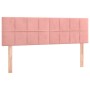 Rosa Samtkopfteil mit LED 144x5x78/88 cm von vidaXL, Kopf- und Fußteile - Ref: Foro24-3121665, Preis: 57,35 €, Rabatt: %