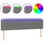 Kopfteil mit LED aus dunkelgrauem Stoff 200x5x78/88 cm von vidaXL, Kopf- und Fußteile - Ref: Foro24-3121635, Preis: 70,68 €, ...