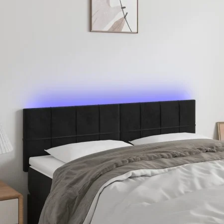 Cabecero con LED de terciopelo negro 144x5x78/88 cm de vidaXL, Cabeceros y pies de cama - Ref: Foro24-3121662, Precio: 71,61 ...