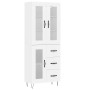 Aparador alto madera contrachapada blanco 69,5x34x180 cm
