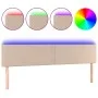 Kopfteil mit LED-Kunstleder in der Farbe Cappuccino, 200 x 5 x 78/88 cm von vidaXL, Kopf- und Fußteile - Ref: Foro24-3121585,...