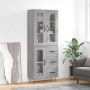 Aparador alto madera contrachapada gris sonoma 69,5x34x180 cm