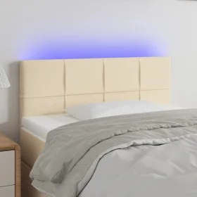 Cream fabric headboard with LED 100x5x78/88 cm by vidaXL, Headboards and footboards - Ref: Foro24-3121607, Price: 48,99 €, Di...