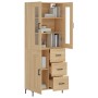 Aparador alto madera contrachapada color roble 69,5x34x180 cm