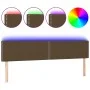 Headboard with LED in dark brown fabric 200x5x78/88 cm by vidaXL, Headboards and footboards - Ref: Foro24-3121497, Price: 57,...