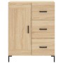Aparador alto madera contrachapada color roble 69,5x34x180 cm
