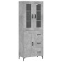Aparador alto madera contrachapada gris hormigón 69,5x34x180 cm