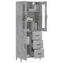 Aparador alto madera contrachapada gris hormigón 69,5x34x180 cm