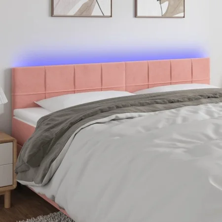 Rosa Samtkopfteil mit LED 180x5x78/88 cm von vidaXL, Kopf- und Fußteile - Ref: Foro24-3121677, Preis: 62,16 €, Rabatt: %