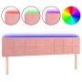 Rosa Samtkopfteil mit LED 180x5x78/88 cm von vidaXL, Kopf- und Fußteile - Ref: Foro24-3121677, Preis: 62,16 €, Rabatt: %