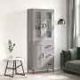 Aparador alto madera contrachapada gris sonoma 69,5x34x180 cm