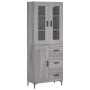 Aparador alto madera contrachapada gris sonoma 69,5x34x180 cm