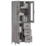Aparador alto madera contrachapada gris sonoma 69,5x34x180 cm