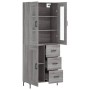 Aparador alto madera contrachapada gris sonoma 69,5x34x180 cm
