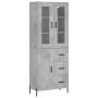 Aparador alto madera contrachapada gris hormigón 69,5x34x180 cm