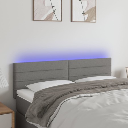 Dark gray fabric headboard with LED 144x5x78/88 cm by vidaXL, Headboards and footboards - Ref: Foro24-3121751, Price: 57,49 €...