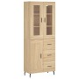 Aparador alto madera contrachapada color roble 69,5x34x180 cm