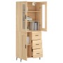 Aparador alto madera contrachapada color roble 69,5x34x180 cm