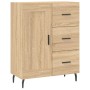 Aparador alto madera contrachapada color roble 69,5x34x180 cm